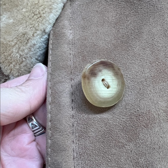 ABERCROMBIE & FITCH Lambskin Suede & Shearling Rancher Jacket Vintage Women's 14 - Picture 10 of 14